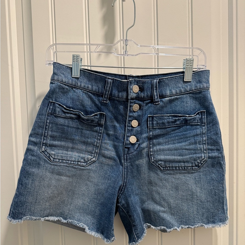 Madewell Blue Jean Shorts High-Waisted Distressed